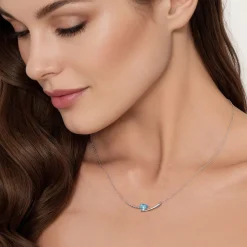 Online Gabriel & Co. 925 Sterling Silver Bujukan and Blue Topaz Bypass Bar Necklace