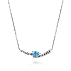 Online Gabriel & Co. 925 Sterling Silver Bujukan and Blue Topaz Bypass Bar Necklace