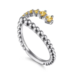 Outlet Gabriel & Co. 925 Sterling Silver Bujukan and Citrine Bypass Ring