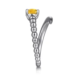 Clearance Gabriel & Co. 925 Sterling Silver Bujukan and Citrine Bypass Ring