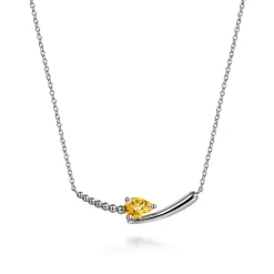 Clearance Gabriel & Co. 925 Sterling Silver Bujukan and Citrine Bypass Bar Necklace