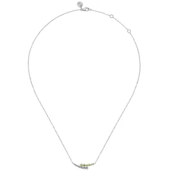 Hot Gabriel & Co. 925 Sterling Silver Bujukan and Peridot Bypass Bar Necklace