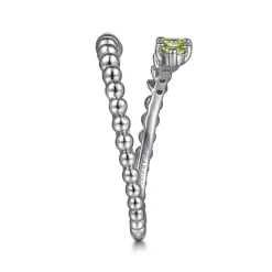 Hot Gabriel & Co. 925 Sterling Silver Bujukan and Peridot Bypass Ring