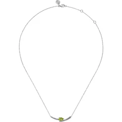 Outlet Gabriel & Co. 925 Sterling Silver Bujukan and Peridot Bypass Bar Necklace