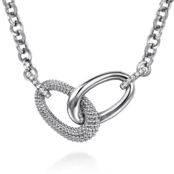 Outlet Gabriel & Co. 925 Sterling Silver Bujukan and White Sapphire Link Chain Necklace