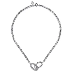 Outlet Gabriel & Co. 925 Sterling Silver Bujukan and White Sapphire Link Chain Necklace