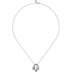 Gabriel & Co. 925 Sterling Silver Bujukan and White Sapphire Twisted Pendant Necklace