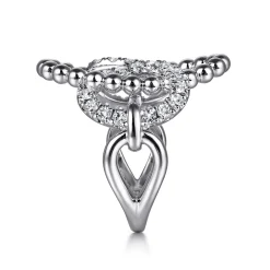 Best Gabriel & Co. 925 Sterling Silver Bujukan and White Sapphire Interlocking Link Ring