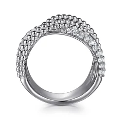 Best Gabriel & Co. 925 Sterling Silver Bujukan and White Sapphire Twisted Ring
