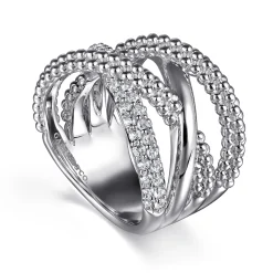 Best Gabriel & Co. 925 Sterling Silver Bujukan and White Sapphire Twisted Ring
