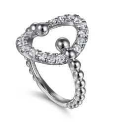 Discount Gabriel & Co. 925 Sterling Silver Bujukan and White Sapphire Ladies Ring
