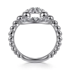 Discount Gabriel & Co. 925 Sterling Silver Bujukan and White Sapphire Ladies Ring