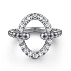 Discount Gabriel & Co. 925 Sterling Silver Bujukan and White Sapphire Ladies Ring