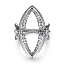 Online Gabriel & Co. 925 Sterling Silver Bujukan and White Sapphire Marquise Ladies Ring