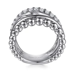 Discount Gabriel & Co. 925 Sterling Silver Bujukan and White Sapphire Twisted Easy Stackable Ring