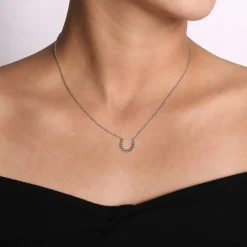 New Gabriel & Co. 925 Sterling Silver Bujukan Bead Horseshoe Necklace