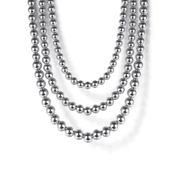 Best Gabriel & Co. 925 Sterling Silver Bujukan Beads Three Layered Necklace