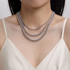 Best Gabriel & Co. 925 Sterling Silver Bujukan Beads Three Layered Necklace