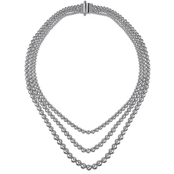 Best Gabriel & Co. 925 Sterling Silver Bujukan Beads Three Layered Necklace