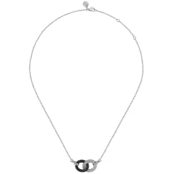 Gabriel & Co. 925 Sterling Silver Bujukan Beads and Black Spinel Interlock Pendant Necklace