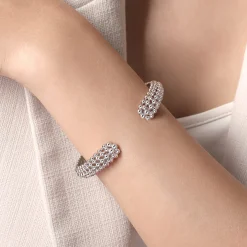 Gabriel & Co. 925 Sterling Silver Bujukan Beaded Split Bangle