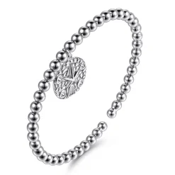 Discount Gabriel & Co. 925 Sterling Silver Bujukan Beaded Sand Dollar Charm Bangle Bracelet