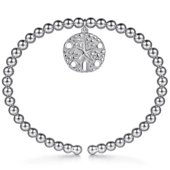 Discount Gabriel & Co. 925 Sterling Silver Bujukan Beaded Sand Dollar Charm Bangle Bracelet
