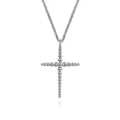 Sale Gabriel & Co. 925 Sterling Silver Bujukan Beads Cross Pendant Necklace