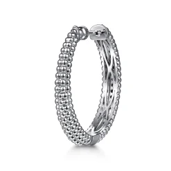 Hot Gabriel & Co. 925 Sterling Silver Bujukan Black Spinel Classic Hoop Earrings