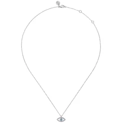 Discount Gabriel & Co. 925 Sterling Silver Bujukan Blue Topaz Evil Eye Pendant Necklace