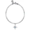 Hot Gabriel & Co. 925 Sterling Silver Bujukan Blue Topaz Starburst and Moon Stone Bracelet