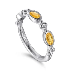 Gabriel & Co. 925 Sterling Silver Bujukan Citrine Fashion Ladies Ring