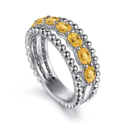 Clearance Gabriel & Co. 925 Sterling Silver Bujukan Citrine Easy Stackable Ring