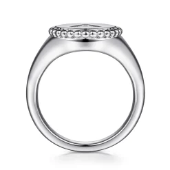 Sale Gabriel & Co. 925 Sterling Silver Bujukan Diamond Initial A Signet Ring