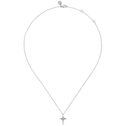 Clearance Gabriel & Co. 925 Sterling Silver Bujukan Diamond Cross Pendant Necklace