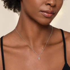 Clearance Gabriel & Co. 925 Sterling Silver Bujukan Diamond Cross Pendant Necklace