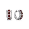 Online Gabriel & Co. 925 Sterling Silver Bujukan Garnet Huggie Earrings