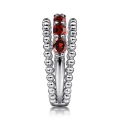 Best Gabriel & Co. 925 Sterling Silver Bujukan Garnet Easy Stackable Ring