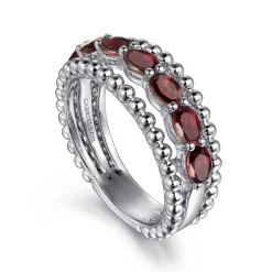 Best Gabriel & Co. 925 Sterling Silver Bujukan Garnet Easy Stackable Ring