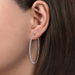 Sale Gabriel & Co. 925 Sterling Silver Bujukan 50mm Classic Hoop Earrings