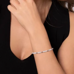 Sale Gabriel & Co. 925 Sterling Silver Bujukan Pearl Station Bracelet