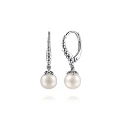 Sale Gabriel & Co. 925 Sterling Silver Bujukan Pearl Lever Back Drop Earrings