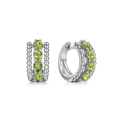 Sale Gabriel & Co. 925 Sterling Silver Bujukan Peridot Huggie Earrings
