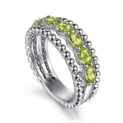 Best Gabriel & Co. 925 Sterling Silver Bujukan Peridot Easy Stackable Ring