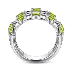 Clearance Gabriel & Co. 925 Sterling Silver Bujukan Peridot Easy Stackable Ring