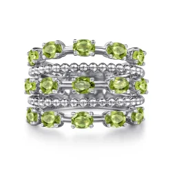Clearance Gabriel & Co. 925 Sterling Silver Bujukan Peridot Easy Stackable Ring