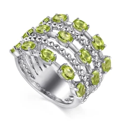 Clearance Gabriel & Co. 925 Sterling Silver Bujukan Peridot Easy Stackable Ring