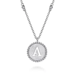 Clearance Gabriel & Co. 925 Sterling Silver Bujukan Punch out Initial A Medallion Pendant Necklace