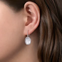 Outlet Gabriel & Co. 925 Sterling Silver Bujukan Rock Crystal and White MOP Drop Earrings