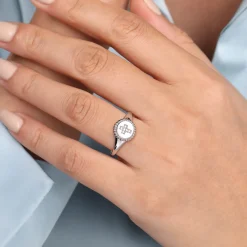 Sale Gabriel & Co. 925 Sterling Silver Bujukan Signet Ring with Diamond Cross